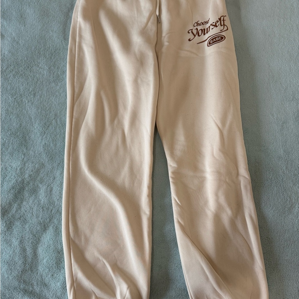 Choose Yourself Beige Sweatpants